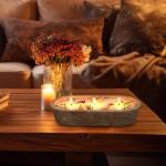 Large Botanical Scented Candle Bowl with Flowers