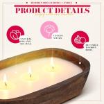 Wood Dough Bowl Candle Set - Scented Soy Candles