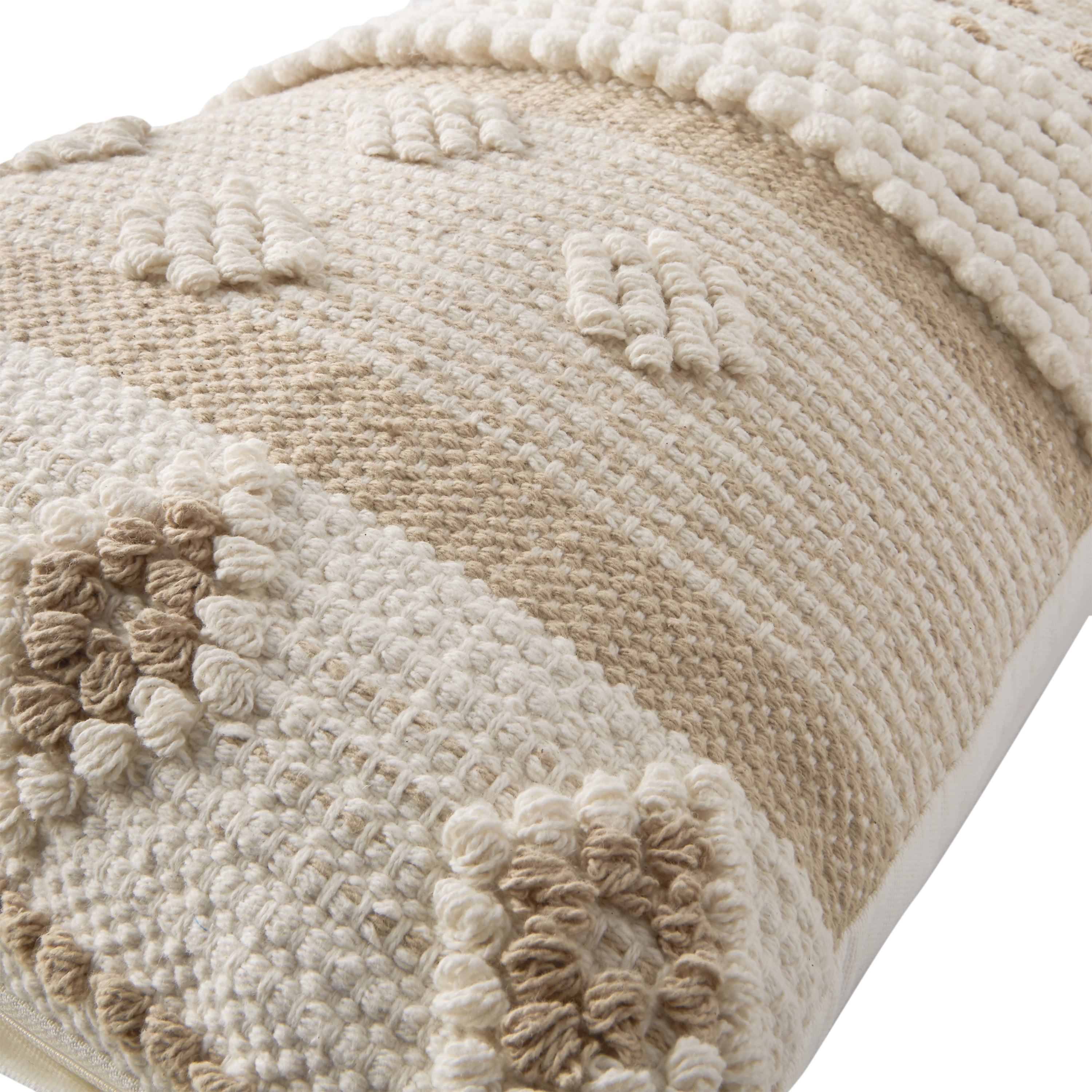 Zoey Beige Oversized Oblong Pillow, 14" x 36