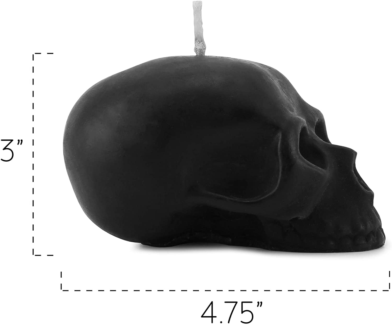 Large Black Skull Candles - 2-Pack for Halloween