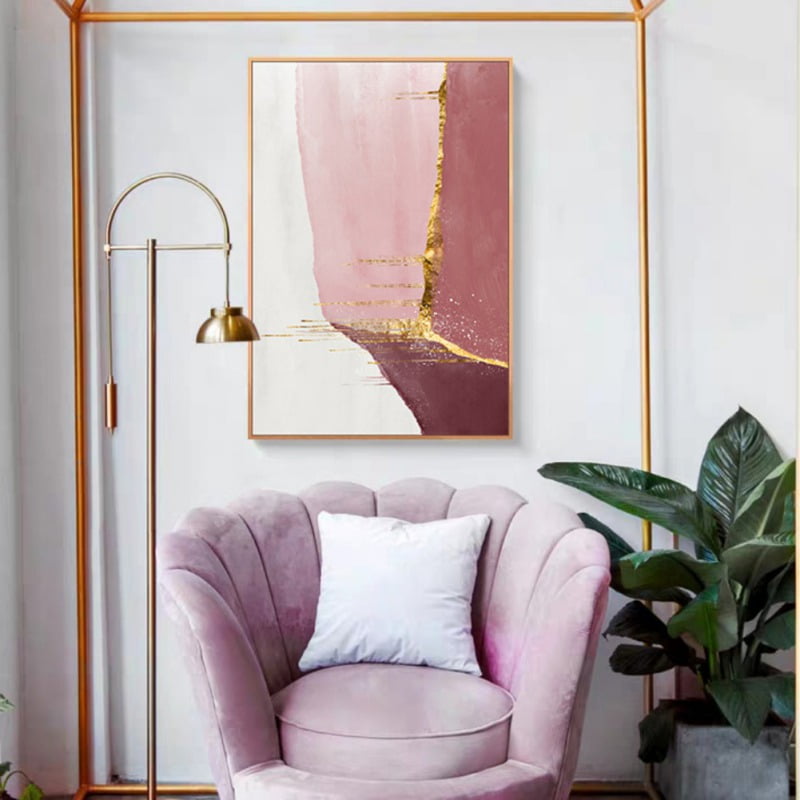 FYCONE Pink and Gold Abstract Wall Art Set