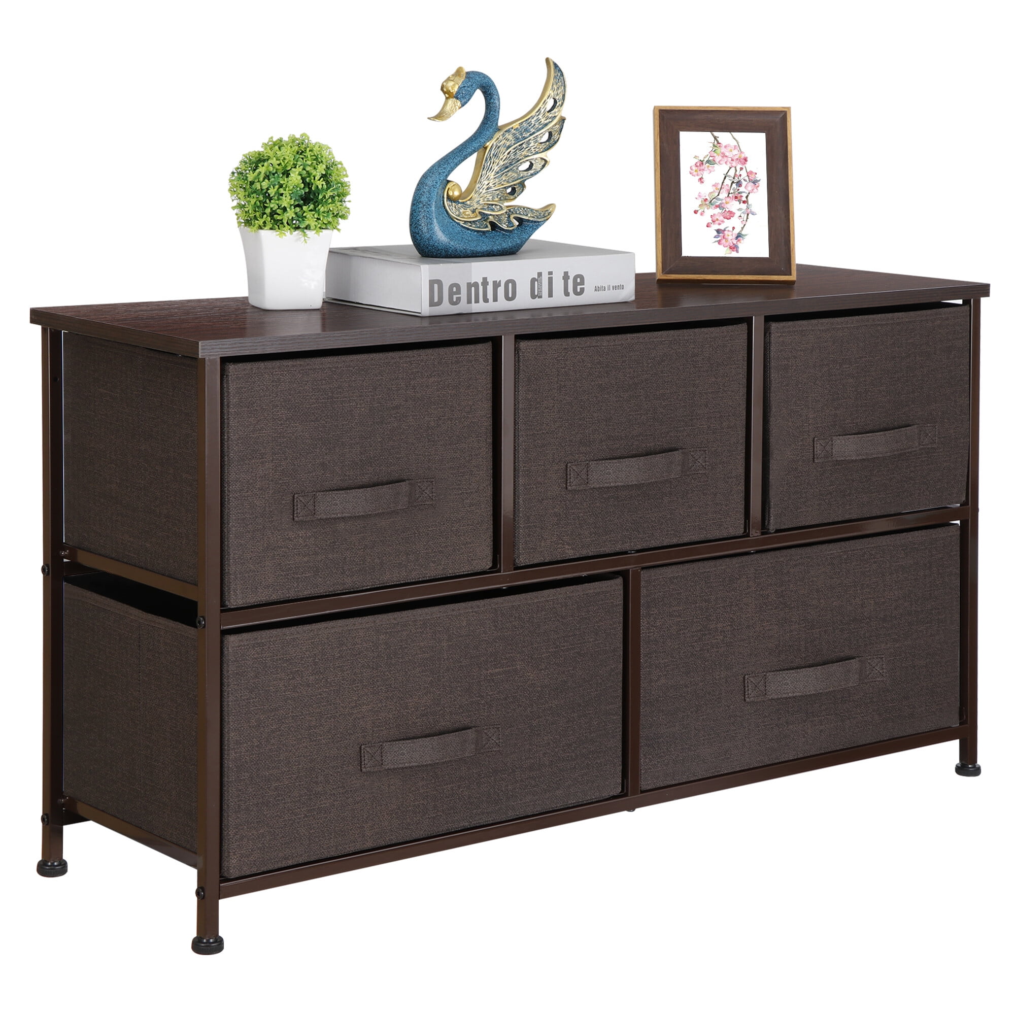 Modern 5-Drawer Fabric Dresser Chest