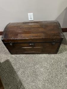 Vintage Wood Chest Trunk for Treasure Storage