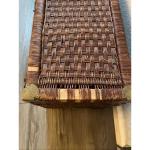 1970s Chinoiserie Wicker Storage Trunk with Brass