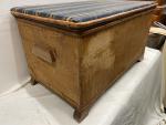 Vintage Wooden Storage Trunk Chest, 28"x15"x15