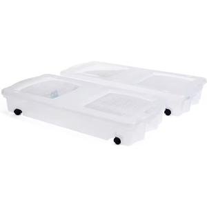 Cleverstore Wheeled Storage Boxes, Under Bed, 68 Qt