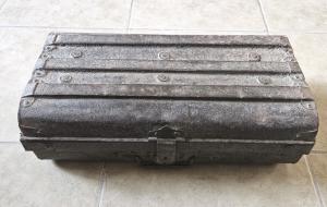 Vintage 1800s English Iron Storage Trunk Suitcase