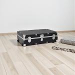 Black Wooden Under Bed Storage Trunk with Wheels