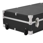 Black Wooden Under Bed Storage Trunk with Wheels