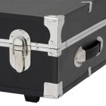Black Wooden Under Bed Storage Trunk with Wheels