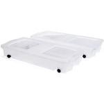 Cleverstore Wheeled Storage Boxes, Under Bed, 68 Qt