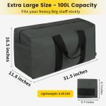 Extra Large Grey Travel Duffle Bag - 100L