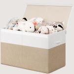 Beige & White Collapsible Toy Storage Chest