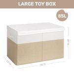 Beige & White Collapsible Toy Storage Chest