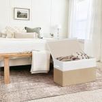 Beige & White Collapsible Toy Storage Chest