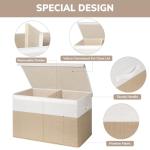 Beige & White Collapsible Toy Storage Chest