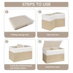 Beige & White Collapsible Toy Storage Chest