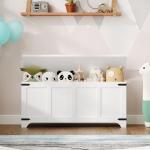 Wooden Storage Trunk with 2 Safety Hinges