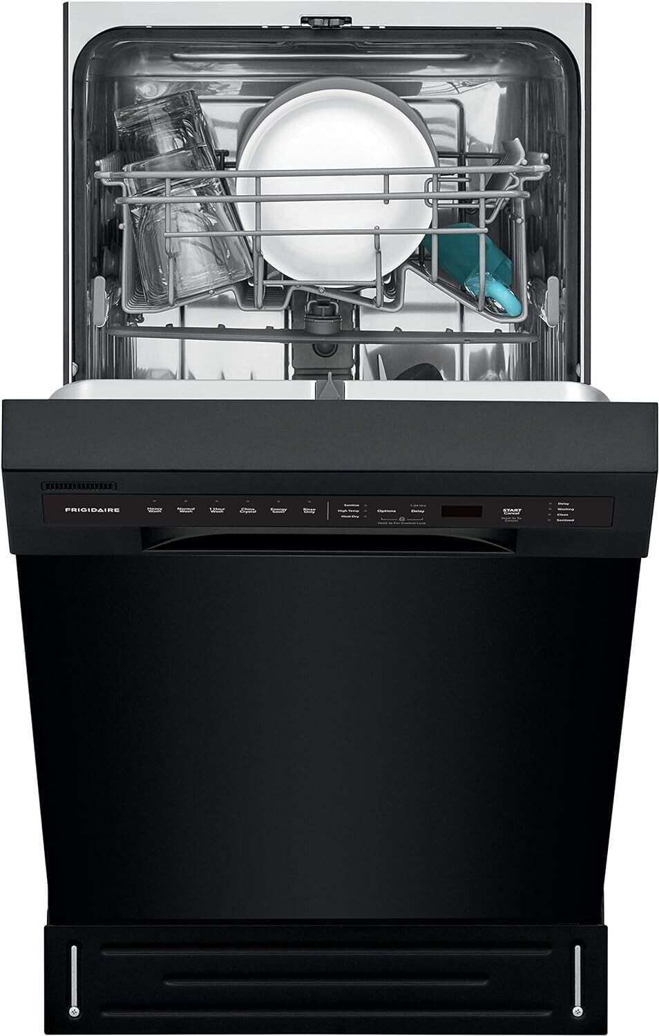 Black 18" ADA Compact Dishwasher with Dual Spray Arms