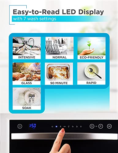 Black+Decker Compact Countertop Dishwasher, 6 Settings