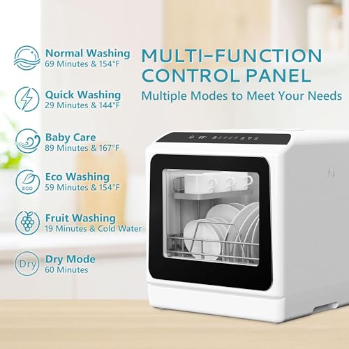 Compact Mini Dishwasher with 5L Water Tank