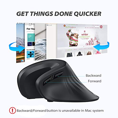 iClever Vertical Ergonomic Wireless Mouse for Laptops