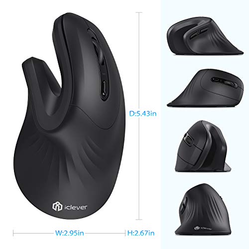 iClever Vertical Ergonomic Wireless Mouse for Laptops
