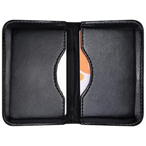 Slim PU Leather Business Card Holder - Black