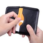 Slim PU Leather Business Card Holder - Black