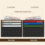 Unaone Slim Leather Credit Card Holder Wallet - Black
