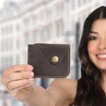 Brown Leather Minimalist Card Holder Wallet