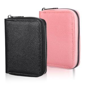 2 Pack Zipper Credit Card Holders in 2 Colors