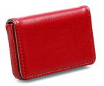 Red Minimalist RFID Blocking Leather Card Holder