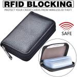 Easyoulife Leather Zipper Wallet for 26 Cards