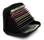 ZHOMA RFID Leather Credit Card Case - Black