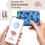 ELFISH RFID Blocking Aluminum Credit Card Case - Blue Butterfly
