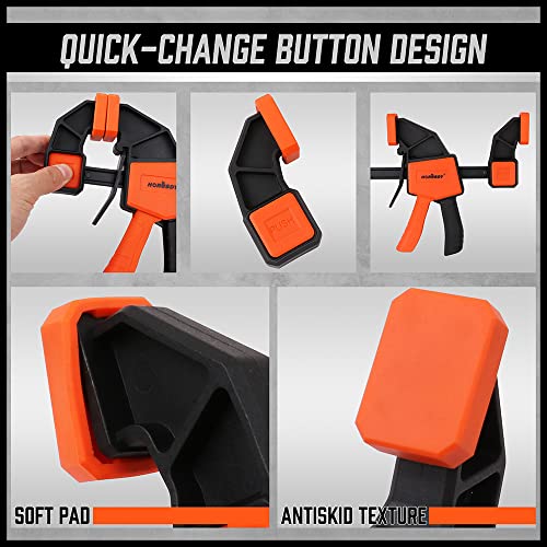 6-Pack Quick Clamps for Woodworking, 12" and 6