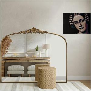 Vintage Gold Baroque Mirror - 36"x30" Antique Style