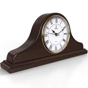 Wooden Battery Operated Mantel Clock - Silent Design