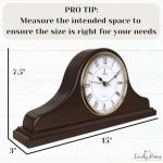 Wooden Battery Operated Mantel Clock - Silent Design