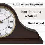 Wooden Battery Operated Mantel Clock - Silent Design