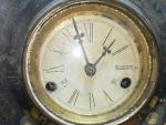 Victorian Painted Cast Iron Mantel Clock 1800s