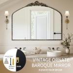 Vintage Baroque 40"x30" Ornate Mantel Mirror