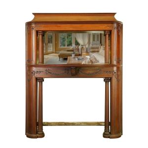 Victorian Full Size Antique Mantel and Mirror