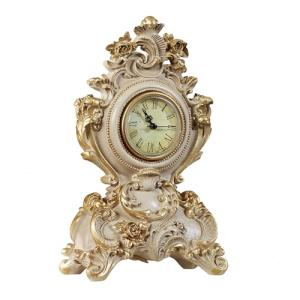 Oliviana Victorian Table Clock - Ivory and Gold