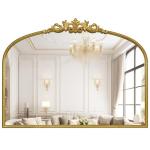 Gold Vintage Arched Mirror with Ornate Frame
