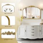 Gold Vintage Arched Mirror with Ornate Frame