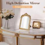 Vintage Gold 7" Antique Makeup Desk Mirror