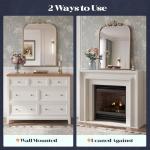 Vintage Gold Arched Mirror for Fireplace Mantel