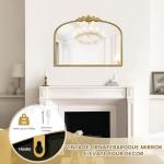 Gold Vintage Arched Mirror with Ornate Frame